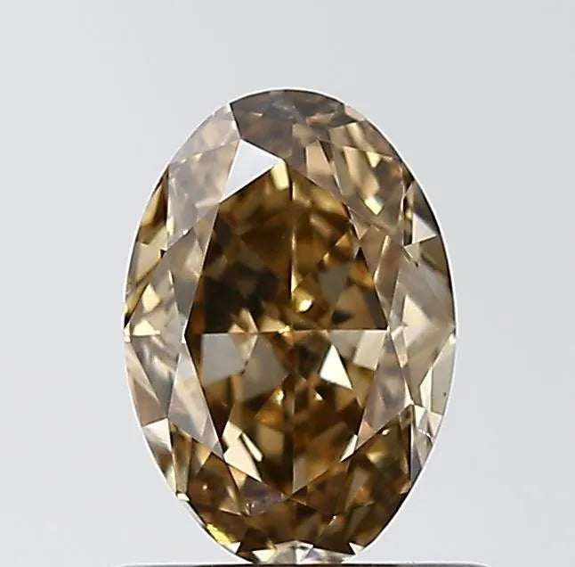 0.70ct Oval Natural Diamond (Colour Fancy Dark Yellowish Brown, Clarity VS2, GIA Certified)