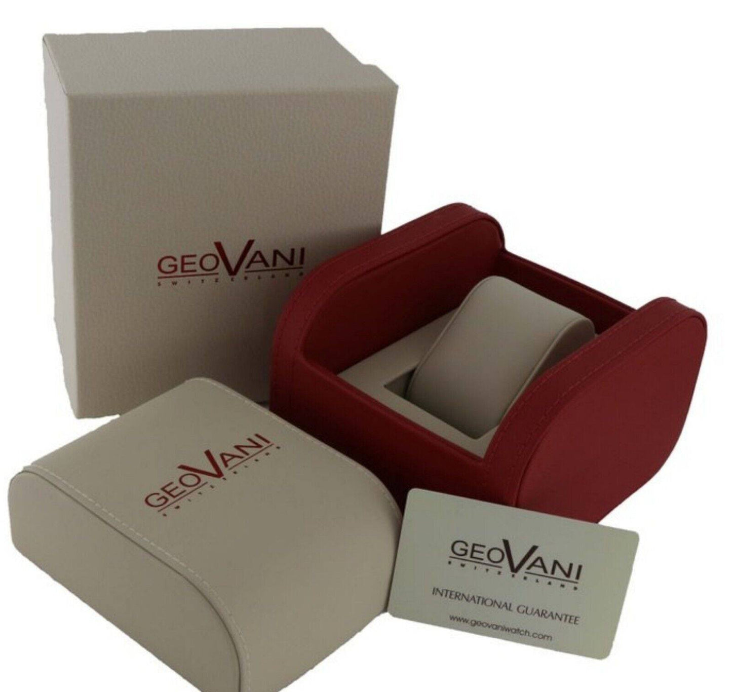 Geovani Nella • Swiss Watch • Diamonds & Red Saphire • 020ct/0.14 GOL577-SR-D-55