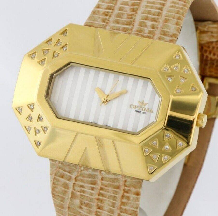 Optima • Swiss Diamond Watch • OSL214-GL-D-1 • 32 SI White Diamonds 0.18ct