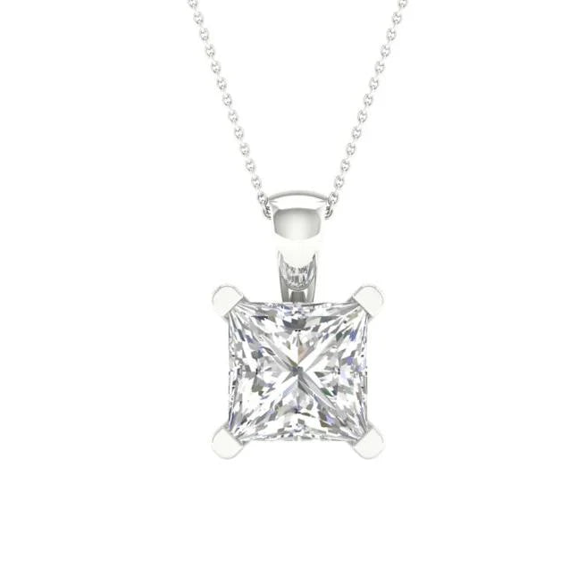 Lab-Created Diamond Solitaire Pendant